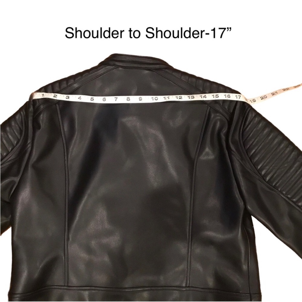ZARA Biker Jacket Black Faux Leather Zip Size: XXL❗️READ & CHECK MEASUREMENTS❗️ - Picture 8 of 16